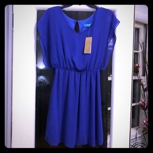 Francesca’s Buttons Electric Blue Dress